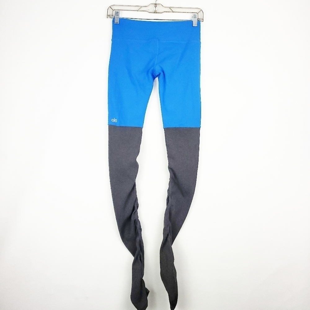Alo Yoga Goodness Ribbed Seaport Bright Blue With Gray - Picture 2 of 7